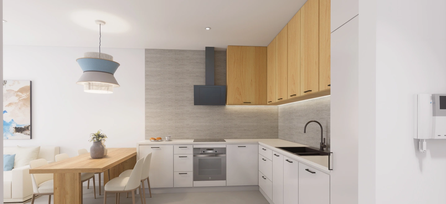 cocina y comedor de vivienda